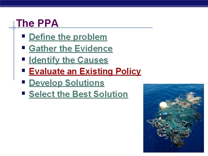 The PPA § Define the problem § Gather the Evidence § Identify the Causes