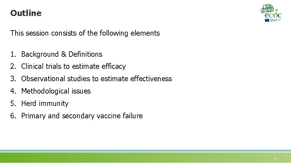 Outline This session consists of the following elements 1. Background & Definitions 2. Clinical