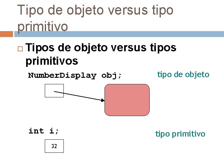 Tipo de objeto versus tipo primitivo Tipos de objeto versus tipos primitivos Number. Display