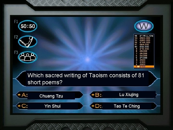 Which sacred writing of Taoism consists of 81 short poems? Chuang Tzu Yin Shui