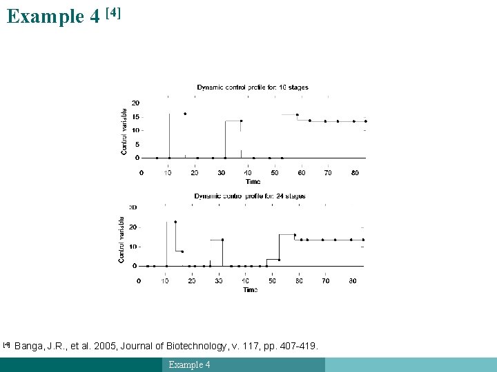 Example 4 [4] Banga, J. R. , et al. 2005, Journal of Biotechnology, v.