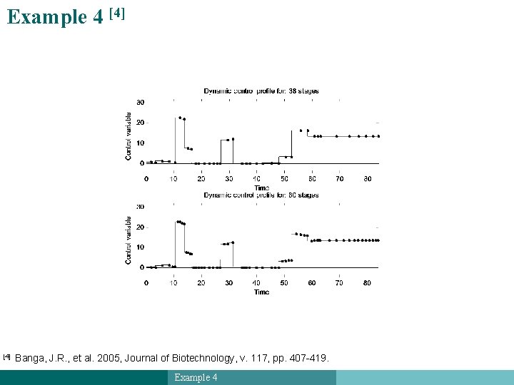 Example 4 [4] Banga, J. R. , et al. 2005, Journal of Biotechnology, v.