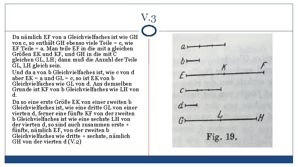 V. 3 Da nämlich EF von a Gleichvielfaches ist wie GH von c, so