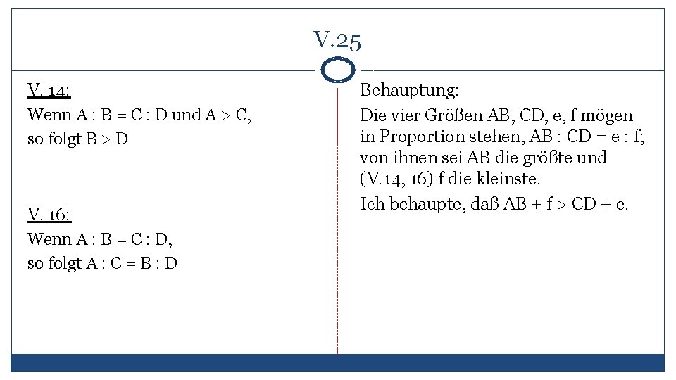 V. 25 V. 14: Wenn A : B = C : D und A