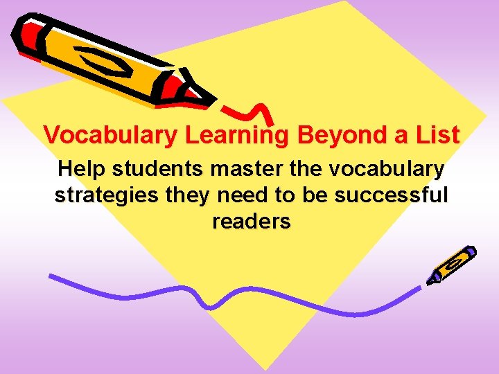 Vocabulary Learning Beyond a List Help students master the vocabulary strategies they need to