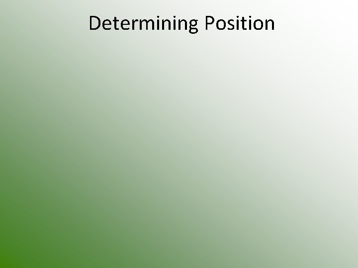 Determining Position 