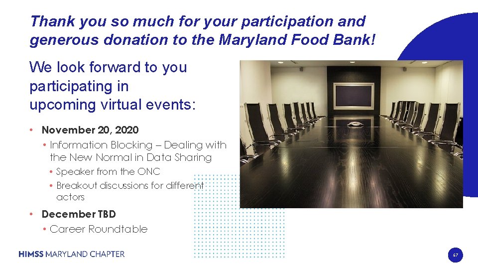 Thank you so much for your participation and generous donation to the Maryland Food