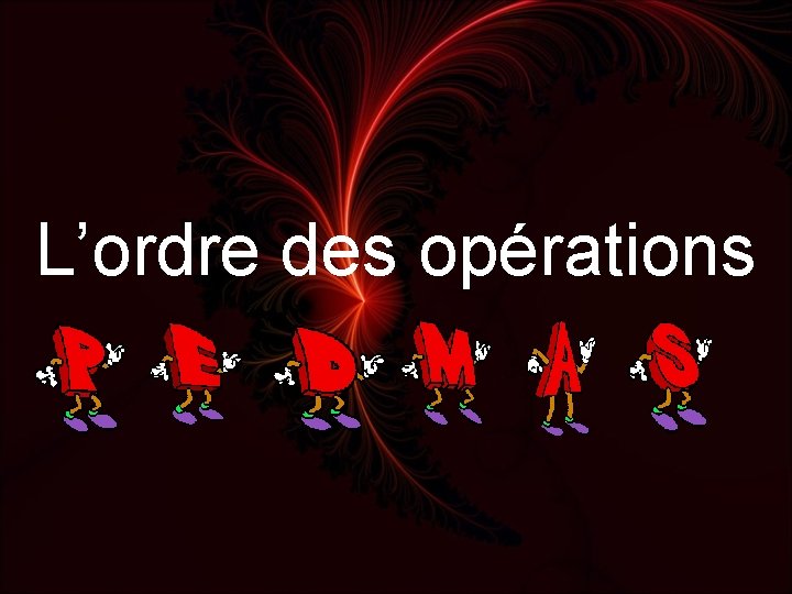 L’ordre des opérations 