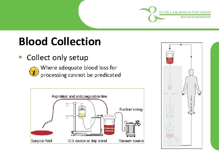 UK CELL SALVAGE ACTION GROUP EDUCATION WORKBOOK Blood Collection § Collect only setup Where