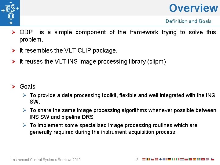 Overview Definition and Goals Ø ODP is a simple component of the framework trying