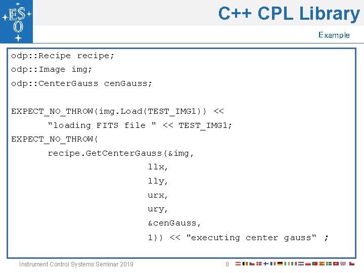 C++ CPL Library Example odp: : Recipe recipe; odp: : Image img; odp: :