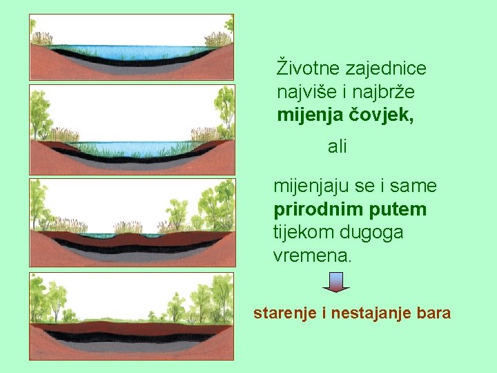 Životne zajednice najviše i najbrže mijenja čovjek, ali mijenjaju se i same prirodnim putem