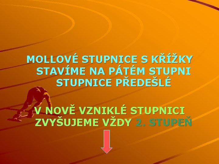 MOLLOVÉ STUPNICE S KŘÍŽKY STAVÍME NA PÁTÉM STUPNICE PŘEDEŠLÉ V NOVĚ VZNIKLÉ STUPNICI ZVYŠUJEME