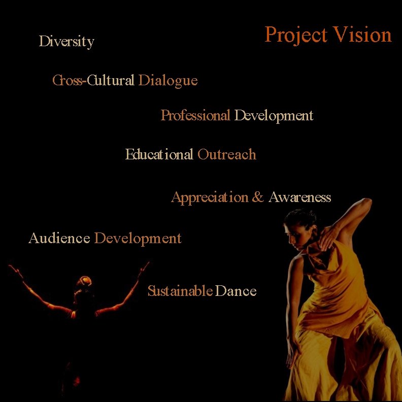 Project Vision Diversity Cross Cultural Dialogue Professional Development Educational Outreach Appreciation & Awareness Audience
