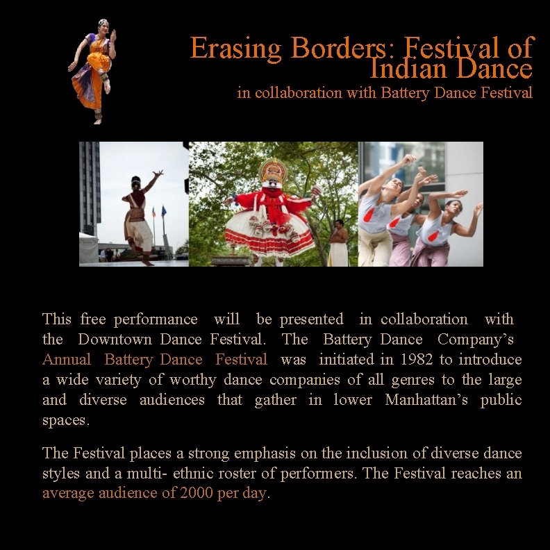 Erasing Borders: Festival of Indian Dance in collaboration with Battery Dance Festival This free