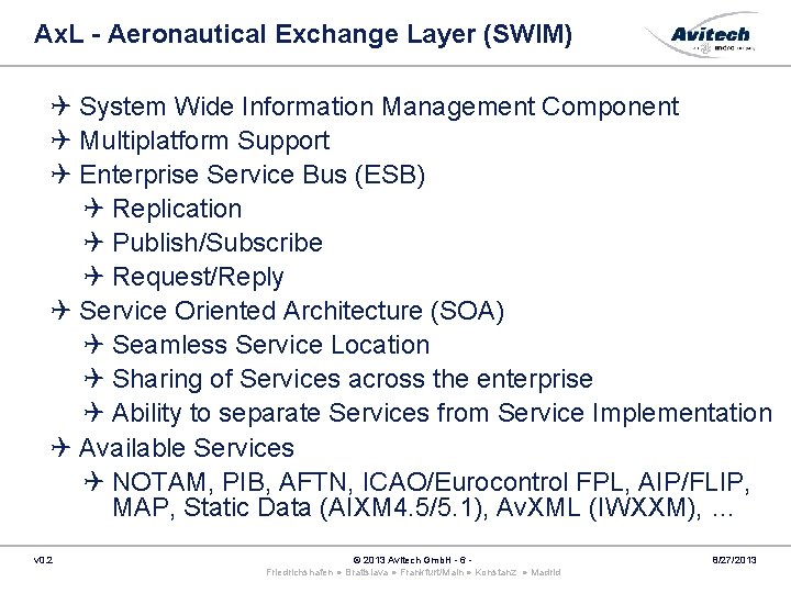 Ax. L - Aeronautical Exchange Layer (SWIM) System Wide Information Management Component Multiplatform Support