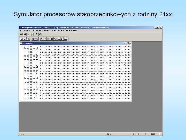 Symulator procesorów stałoprzecinkowych z rodziny 21 xx 