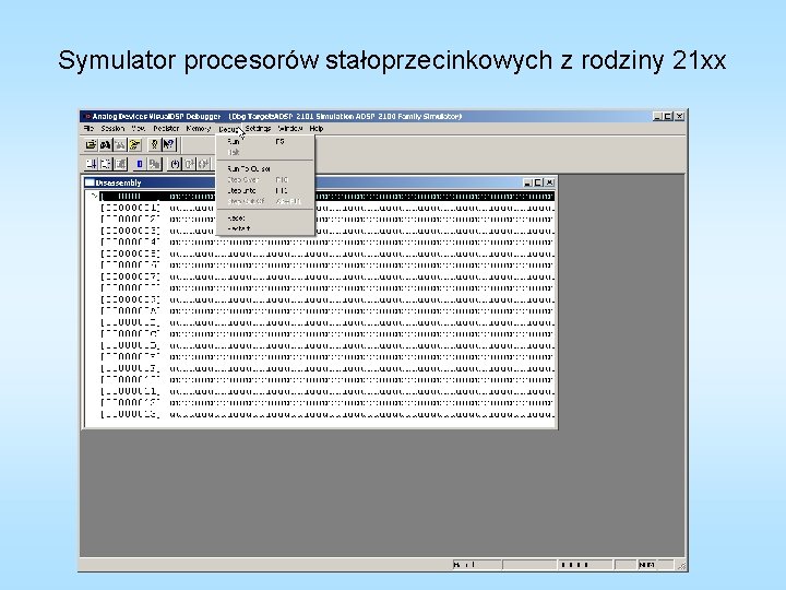 Symulator procesorów stałoprzecinkowych z rodziny 21 xx 