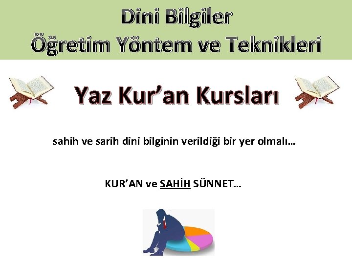 Dini Bilgiler Öğretim Yöntem ve Teknikleri Yaz Kur’an Kursları sahih ve sarih dini bilginin