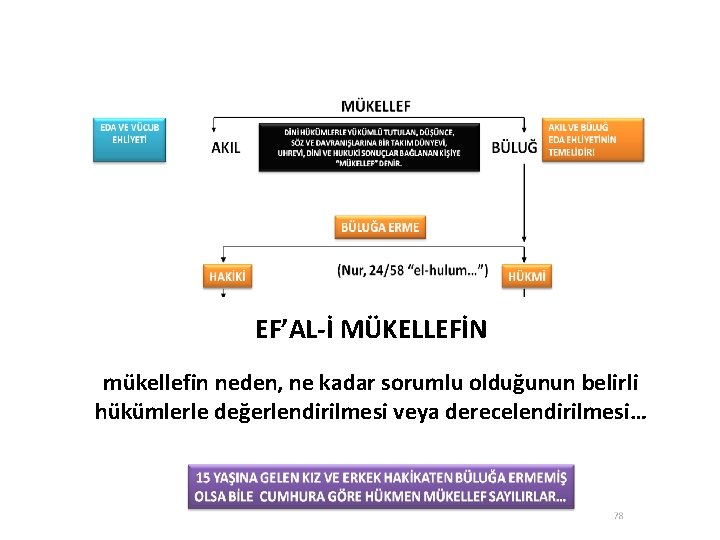 EF’AL-İ MÜKELLEFİN mükellefin neden, ne kadar sorumlu olduğunun belirli hükümlerle değerlendirilmesi veya derecelendirilmesi… 