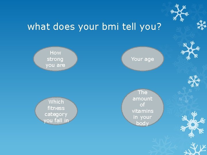 what does your bmi tell you? How strong you are Which fitness category you