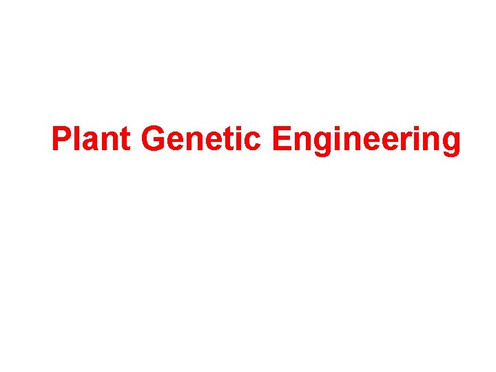 Genetically Engineering Plant Genetic Engineering Plants Riyanda N G (10198) Vina E A (10221)