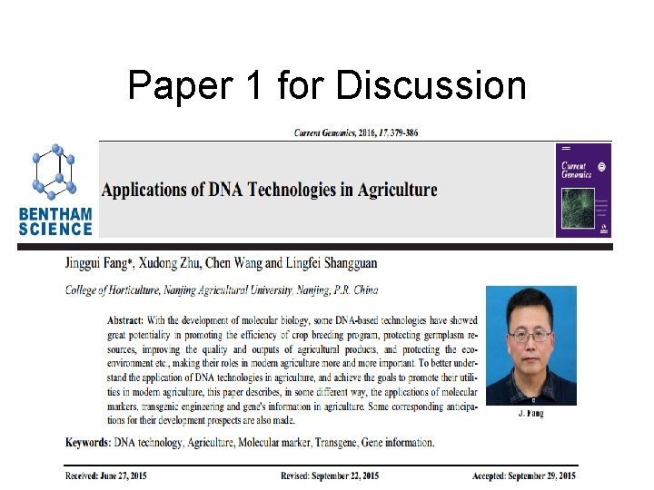 Paper 1 for Discussion 