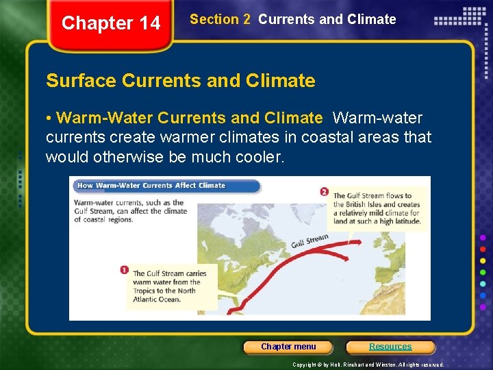 Chapter 14 Section 2 Currents and Climate Surface Currents and Climate • Warm-Water Currents