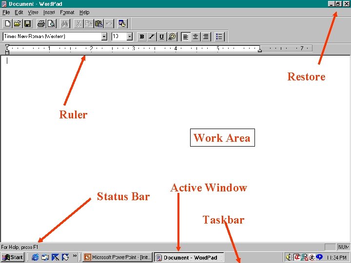 Restore Ruler Work Area Status Bar Active Window Taskbar 