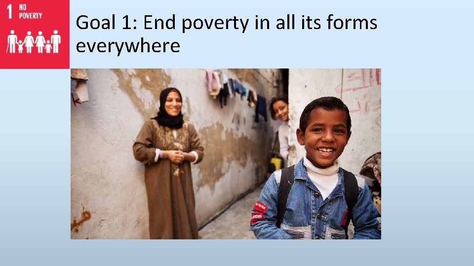 Goal 1: End poverty in all its forms everywhere 