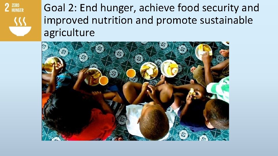 Goal 2: End hunger, achieve food security and improved nutrition and promote sustainable agriculture