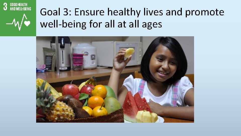 Goal 3: Ensure healthy lives and promote well-being for all at all ages 