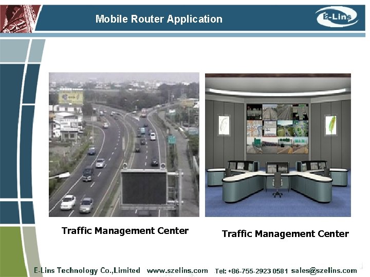 Mobile Router Application Traffic Management Center 