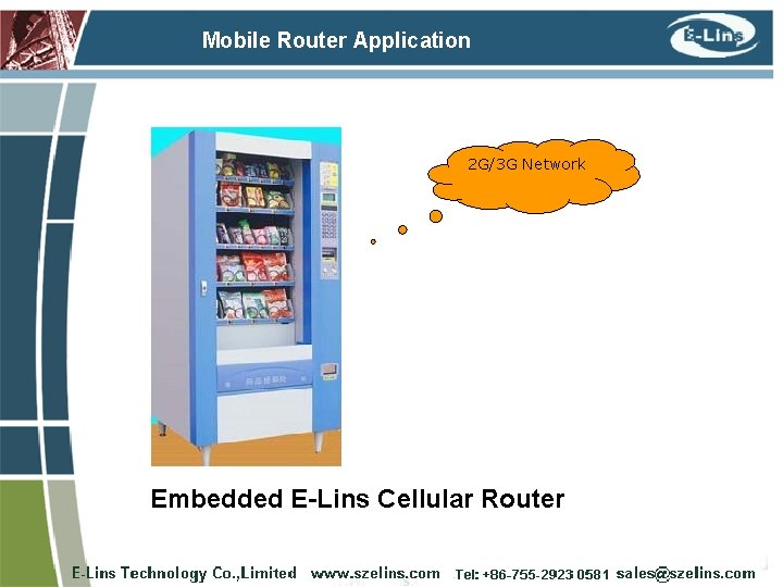 Mobile Router Application 2 G/3 G Network Embedded E-Lins Cellular Router 