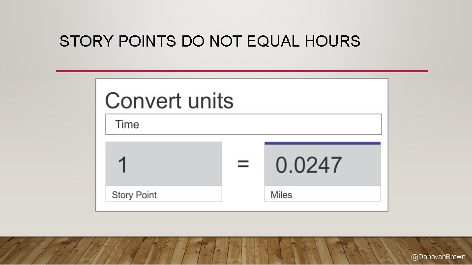STORY POINTS DO NOT EQUAL HOURS @Donovan. Brown 