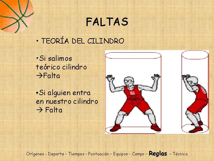 FALTAS • TEORÍA DEL CILINDRO • Si salimos teórico cilindro Falta • Si alguien