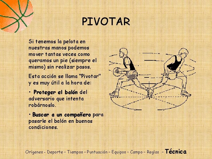 PIVOTAR Si tenemos la pelota en nuestras manos podemos mover tantas veces como queramos