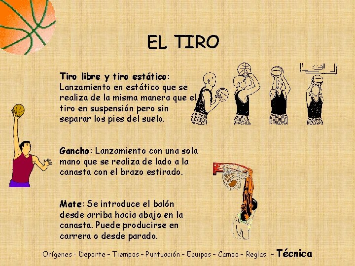 EL TIRO Tiro libre y tiro estático: Lanzamiento en estático que se realiza de EL TIRO Tiro libre y tiro estático: Lanzamiento en estático que se realiza de
