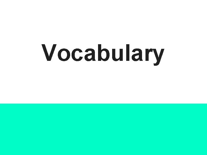 Vocabulary 