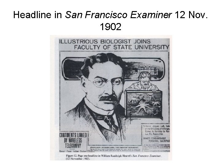 Headline in San Francisco Examiner 12 Nov. 1902 