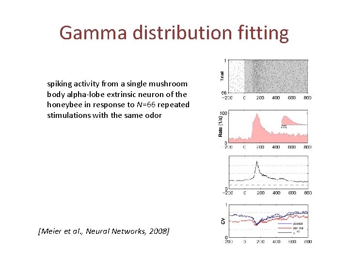 Gamma distribution fitting spiking activity from a single mushroom body alpha-lobe extrinsic neuron of