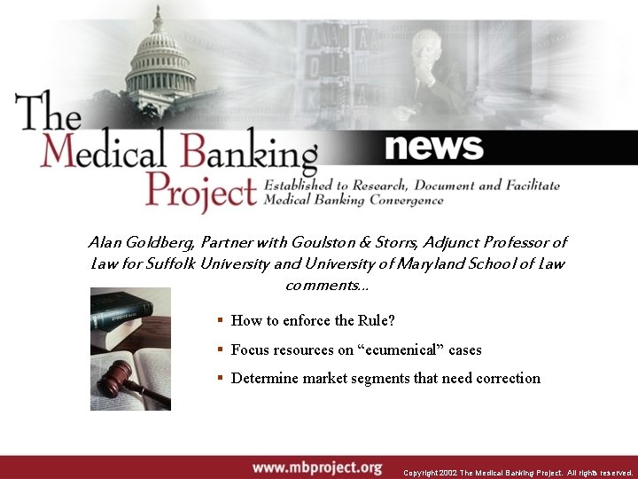 Alan Goldberg, Partner with Goulston & Storrs, Adjunct Professor of Law for Suffolk University