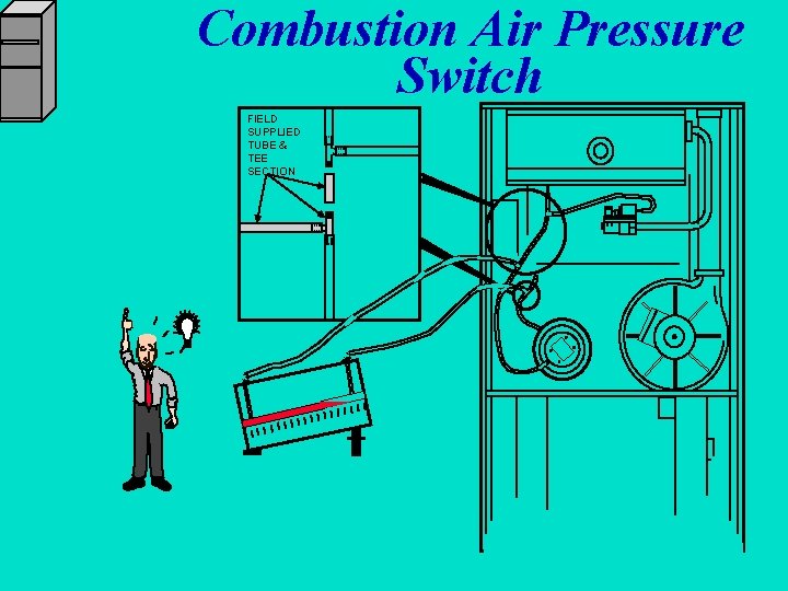 Combustion Air Pressure Switch FIELD SUPPLIED TUBE & TEE SECTION 