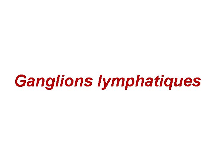 Ganglions lymphatiques 