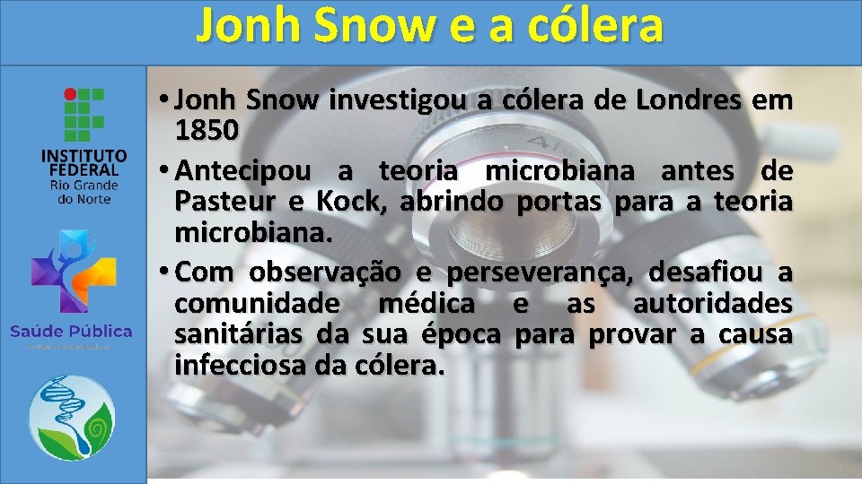 Jonh Snow e a cólera • Jonh Snow investigou a cólera de Londres em