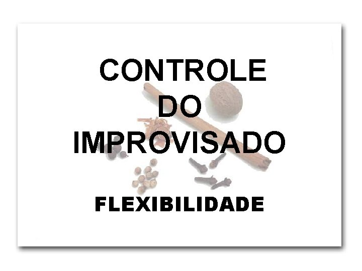 CONTROLE DO IMPROVISADO FLEXIBILIDADE 