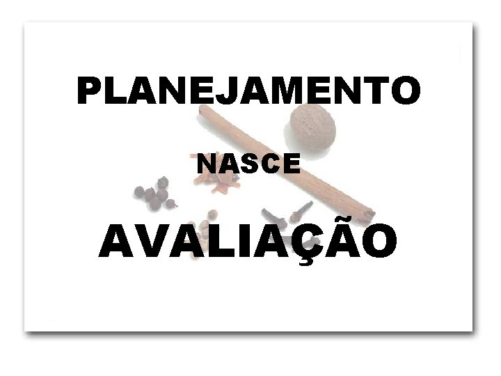 PLANEJAMENTO NASCE AVALIAÇÃO 