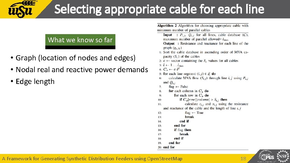 Selecting appropriate cable for each line What we know so far • Graph (location Selecting appropriate cable for each line What we know so far • Graph (location