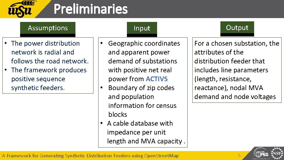 Preliminaries Assumptions Input Output • The power distribution network is radial and follows the Preliminaries Assumptions Input Output • The power distribution network is radial and follows the