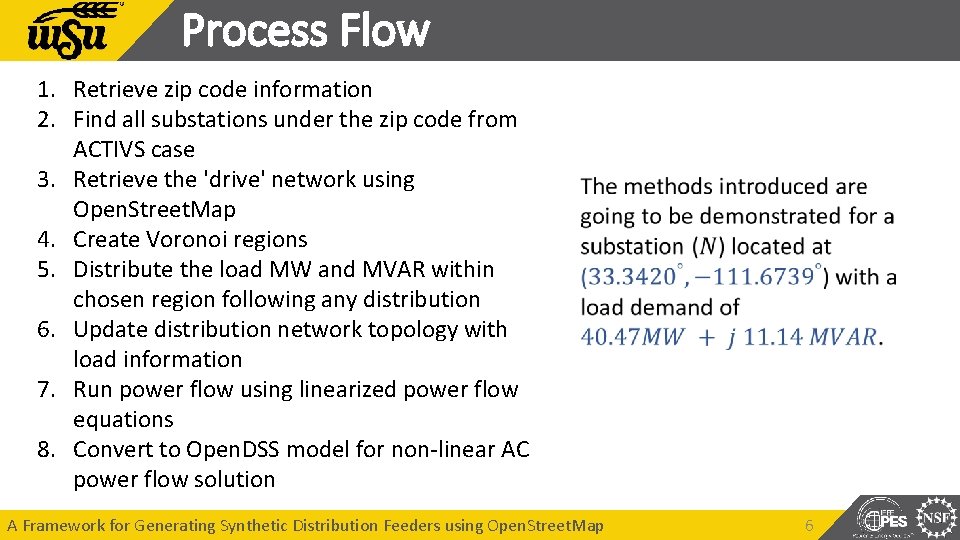 Process Flow 1. Retrieve zip code information 2. Find all substations under the zip Process Flow 1. Retrieve zip code information 2. Find all substations under the zip